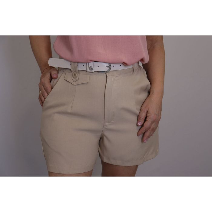 Short Maxma Linho Feminino Cor Nude