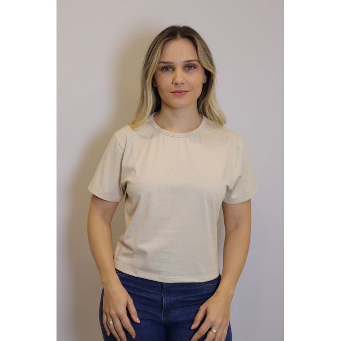 Blusa Cropped Lzt Algodão Feminino Cor Natural