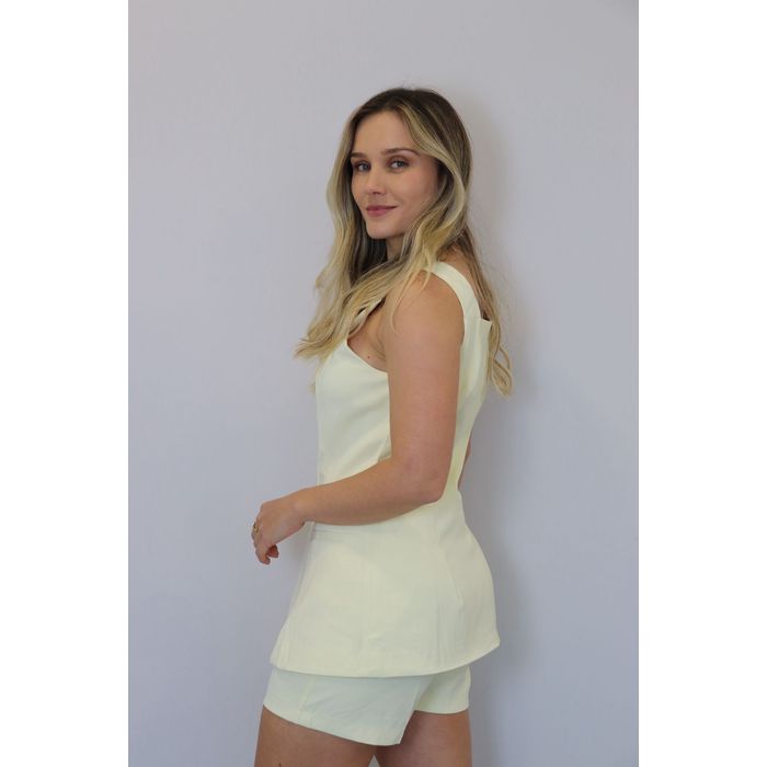 Conjunto Bellina Alfaiataria Feminino Cor Amarelo