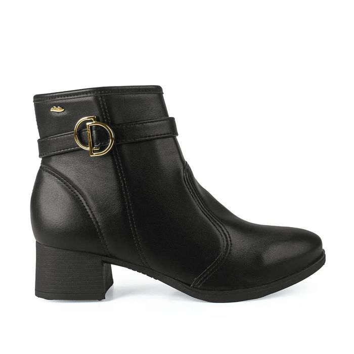 Bota Dakota Cano Curto Salto Baixo Feminino Cor Preto