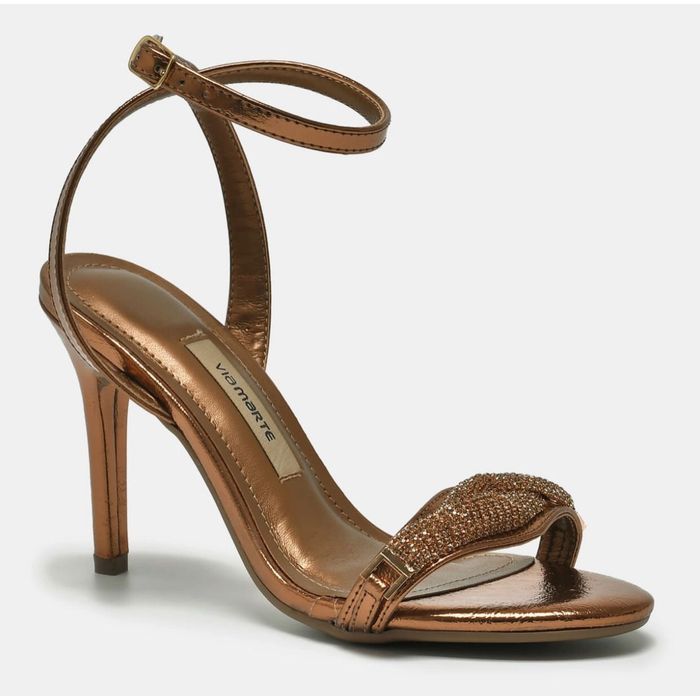 Sandália Via Marte Salto Alto Feminino Cor Cobre
