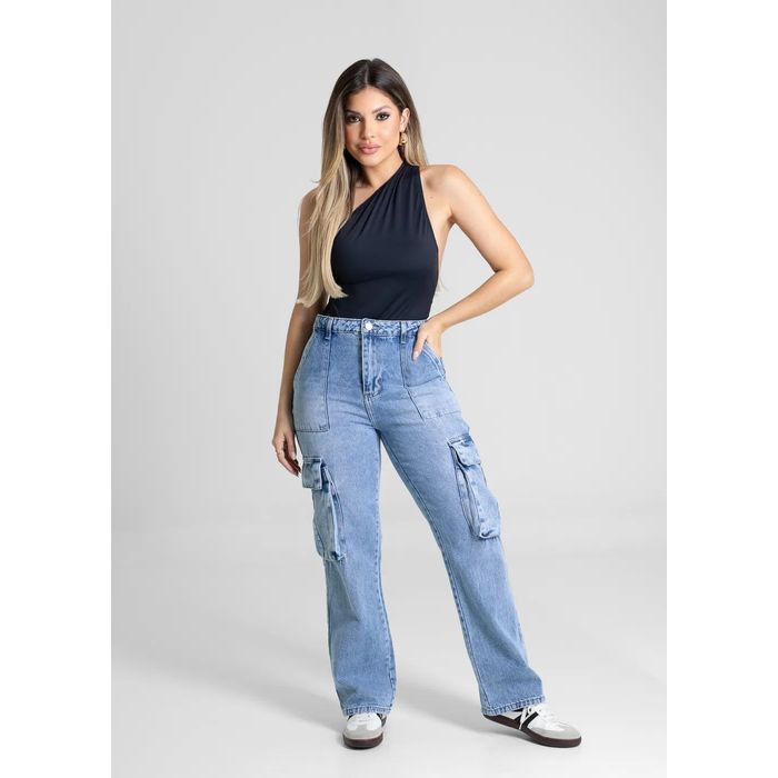 Calça Jeans Sawary Reta Petit Feminino Cor Jeans