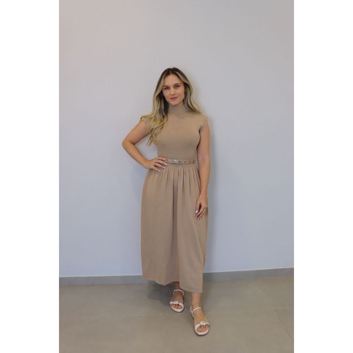 Vestido Bellina Evâse Modal Feminino Cor Nude