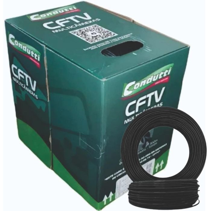 CABO CFTV MULTICAMERAS 4P 24AWG CMX PRETO CAIXA 300M - CONDUTTI