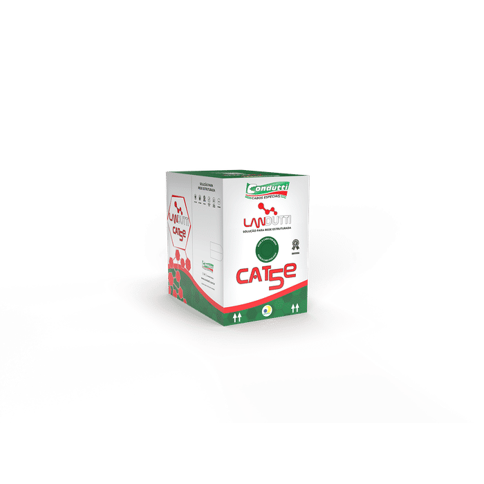 CABO LAN CAT5E 4P 24AWG CMX BLINDADO 100% COBRE BOB 500M - CONDUTTI