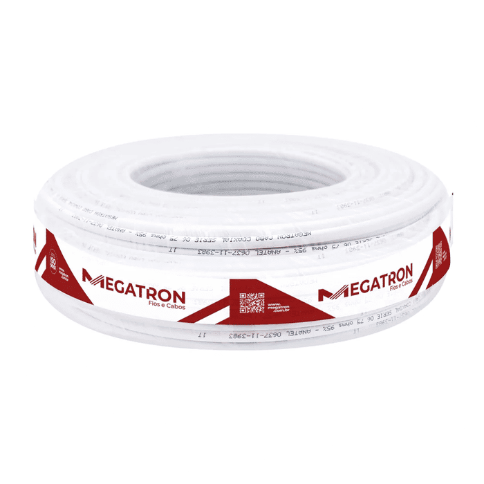 CABO COAXIAL RF 4MM 0,4/2,5 DBL + 2X26 AWG MONO EXT 100M BRANCO - 51618 - MACROC