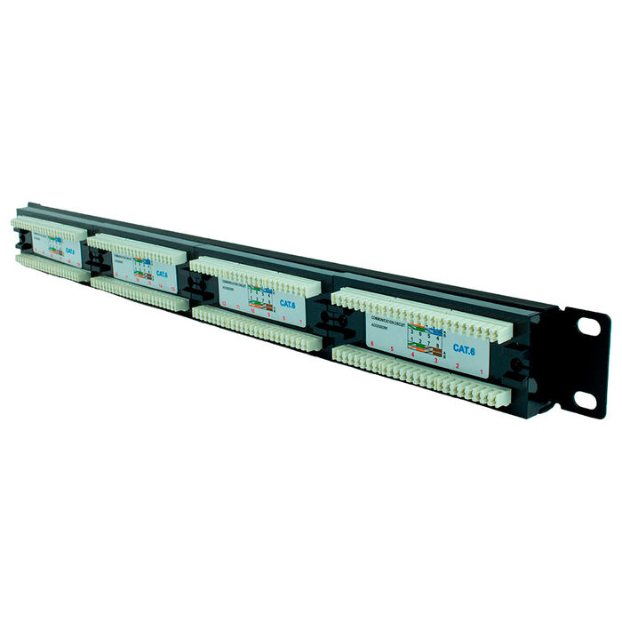 PATCH PANEL CAT6 24 PORTAS SEM GUIA - AD - 10016 - AD CONNECT