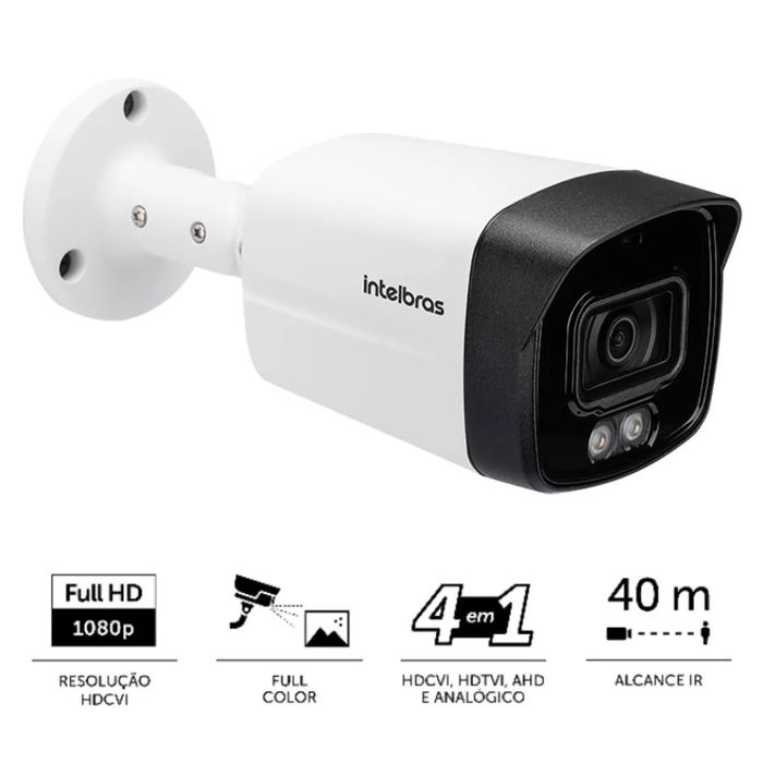VHD 3240 FC+ - CAMERA BULLET LED, FULL COLOR E IR INTELIGENTE, MICROFONE EMBUTID