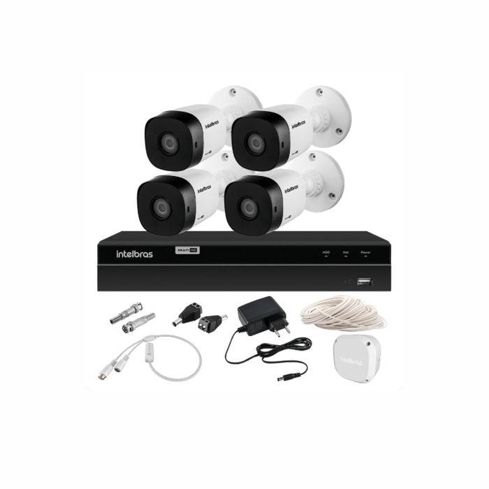 Kit completo de CFTV com 4 câmeras