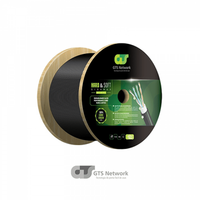 CABO LAN 4P CAT5E DUPLA CAPA HARD&SOFT PRETO COBRE BOB 333M - BLUECOM