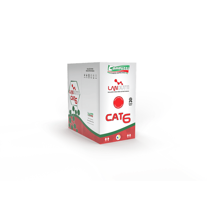 CABO LAN CAT6 4P 23AWG CMX HD 100% COBRE CINZA CAIXA 305M - CONDUTTI