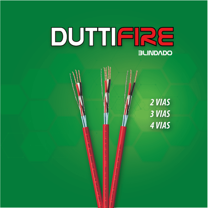 CABO BLINDADO INCENDIO 2X0,75MM + 2X1,50MM VERMELHO BOB 500M - CONDUTTI