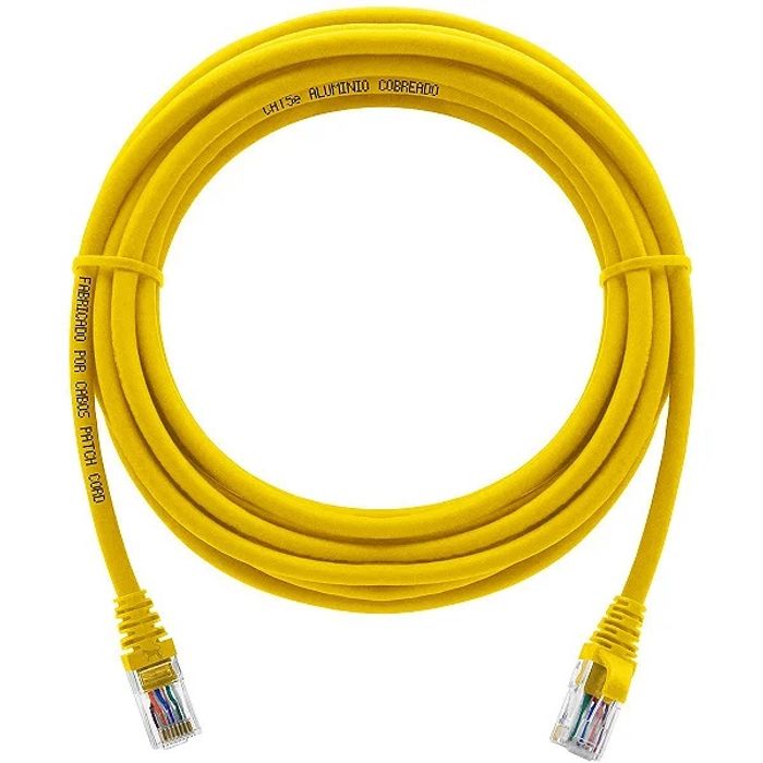 PATCH CORD CAT6 2,5M AMARELO 100% COBRE ANATEL - AD - 10330 - AD CONNECT