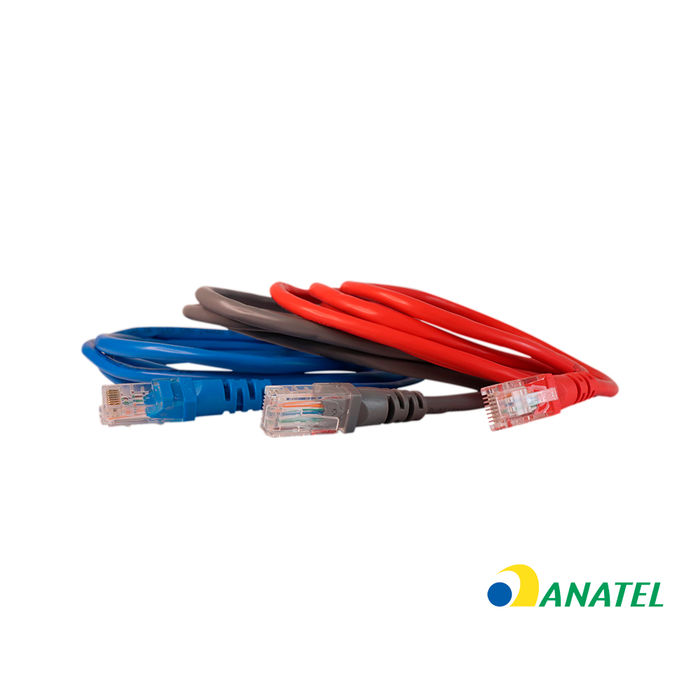 PATCH CORD CAT5E 1,5M CINZA 100% COBRE ANATEL - AD - 10277 - AD CONNECT