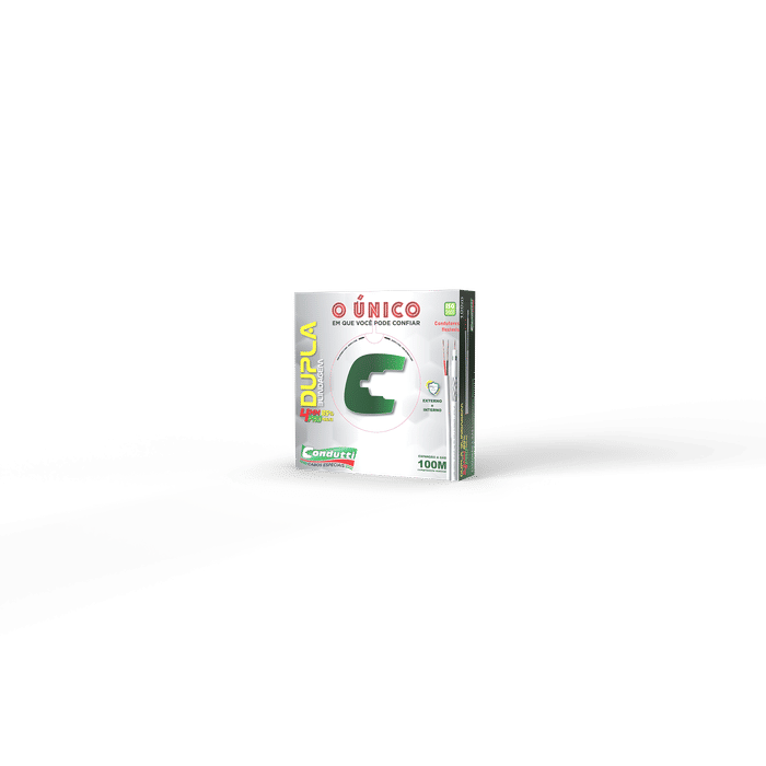 CABO COAXIAL 4MM PRO CM DUPLA BLINDAGEM + BIPOLAR PRETO CAIXA 100M - CONDUTTI