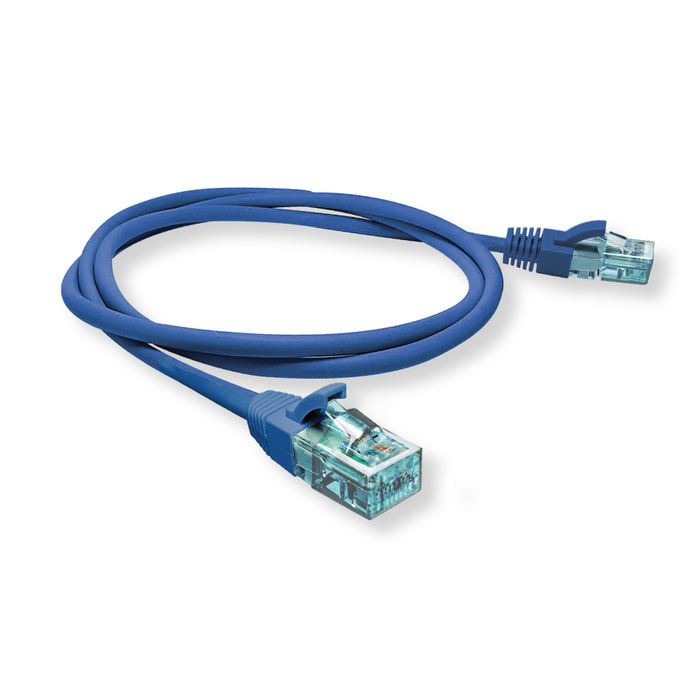 PATCH CORD 2,5M CAT6 C/ CAPA MOLDADA E PROTETORA - AZUL - BLUECOM
