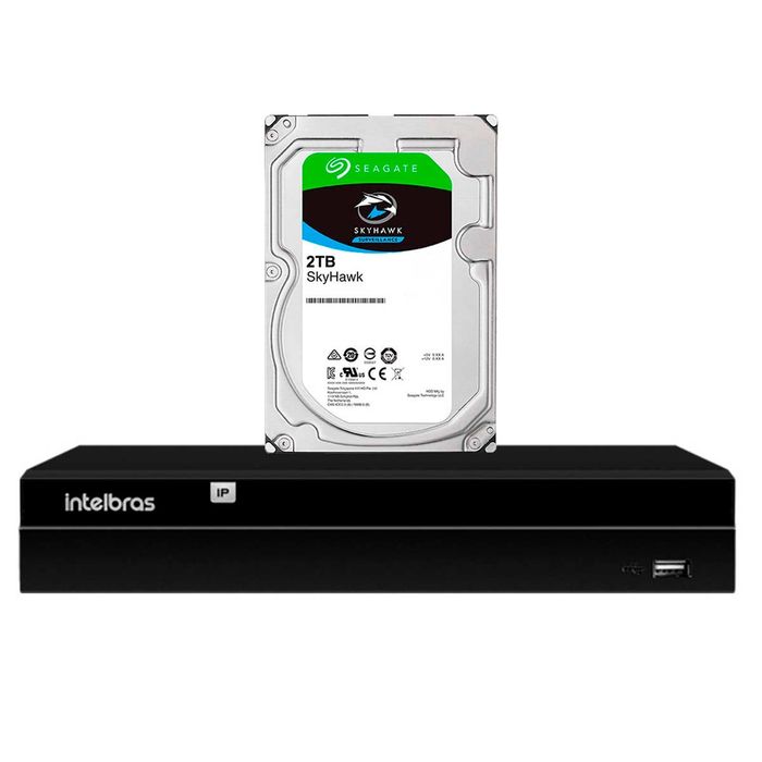 GRAVADOR DIGITAL DE VIDEO EM REDE - 8 CANAIS - 4K - NVD 1408 C/HD 2TB AM