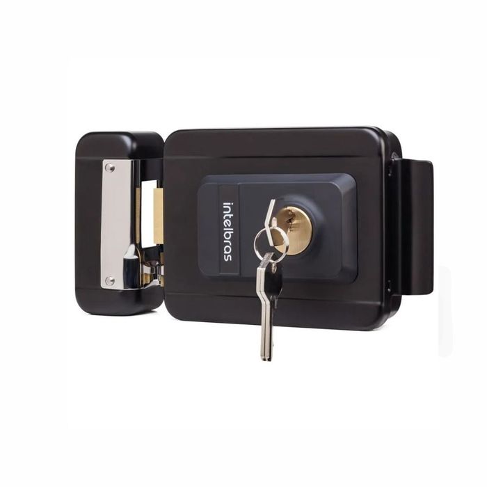 FECHADURA ELETRICA DE CILINDRO AJUSTAVEL FX 2000 AJ PRETA