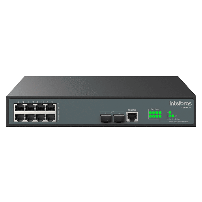 SWITCH GERENCIAVEL 8P + 2P SFP 1000 BASE-X S2310G-A