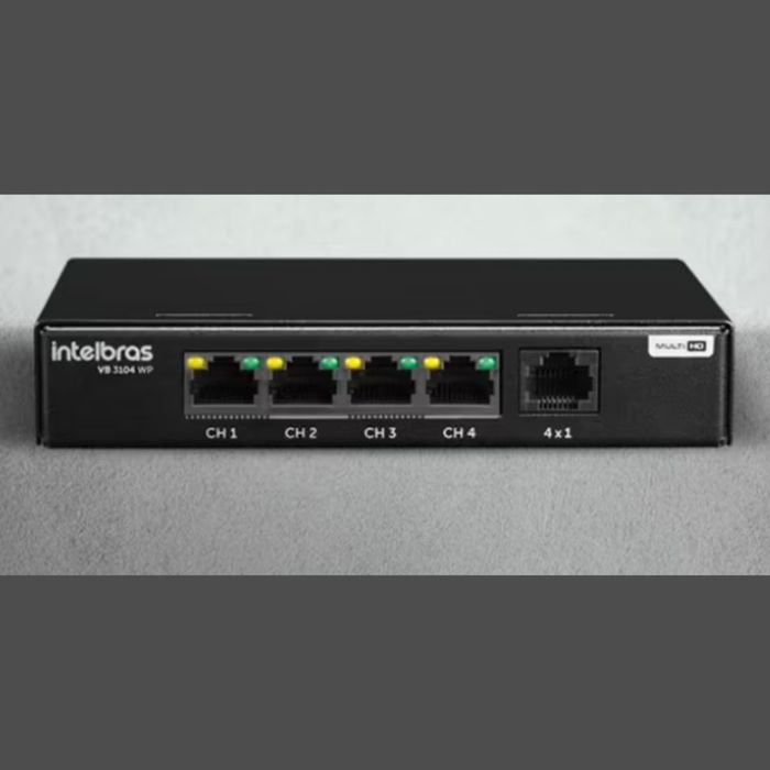 Power balun com 4 canais e alimentação - VB 3104 WP