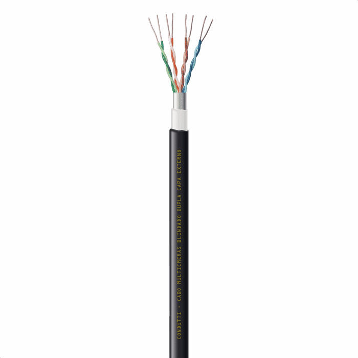 CABO CFTV MULTICAMERAS 4P 24AWG CMX DUPLA CAPA PRETO BOB 300M - CONDUTTI