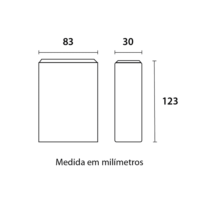 Arandela Mince Led Pequena ABS 4W 3000k Preta