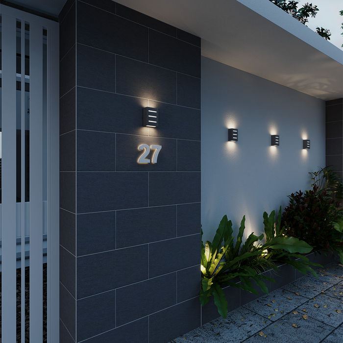 Arandela Fussen 3 Aletas Preto Texturizado - Germany