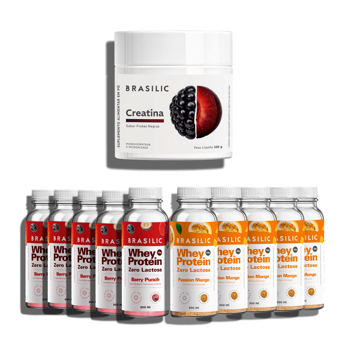 Combo 1 Creatina Frutas Negras 120g + 5 Und de Whey Berry Punch + 5 Und de Whey Passion Mango
