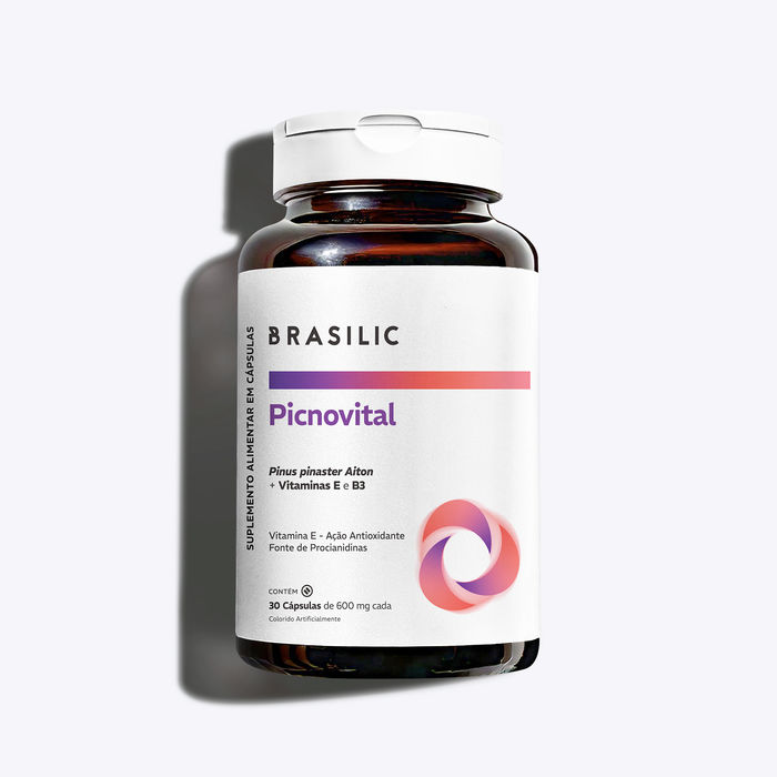 Picnovital Picnogenol 30 Cápsulas  Antioxidante e Circulação  Brasilic