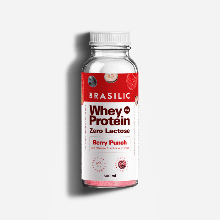 Whey Protein Concentrado Zero Lactose Frutas Vermelhas Berry Punch Garrafinha