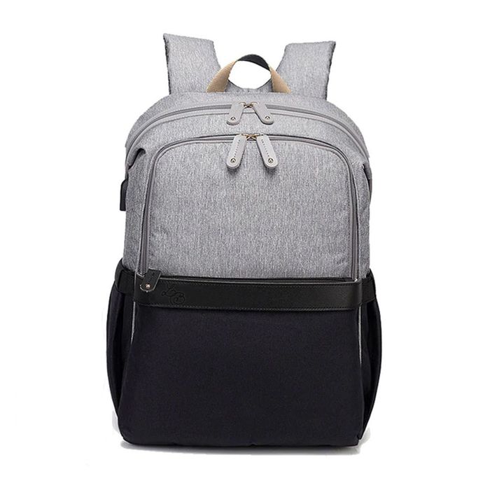 Mochila de Maternidade Alexa Impermeável - Cinza e Preto