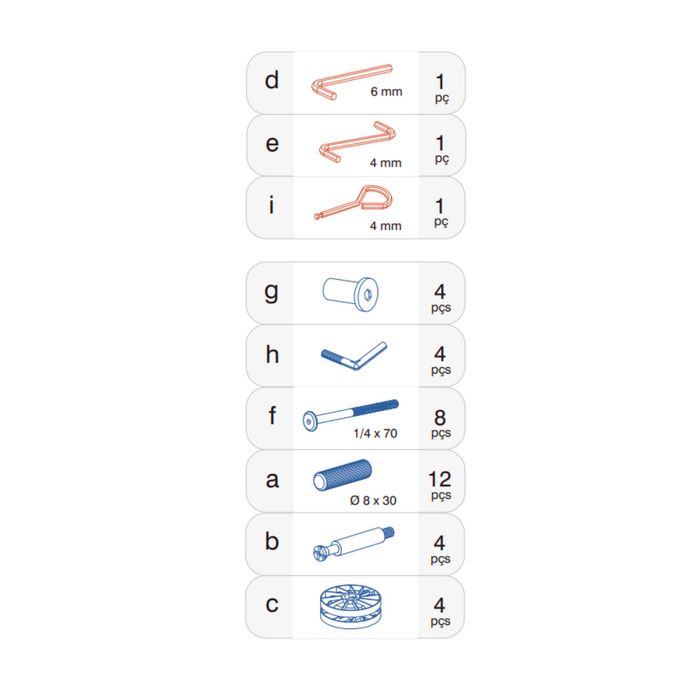 Kit Ferragem Berço Cama Premier - Modelo 01