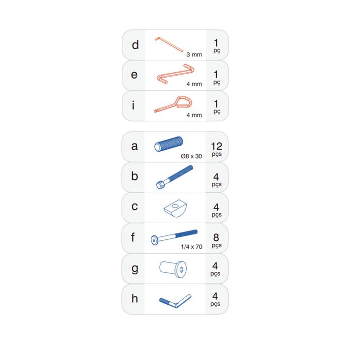 Kit Ferragem Berço Cama Premier - Modelo 02