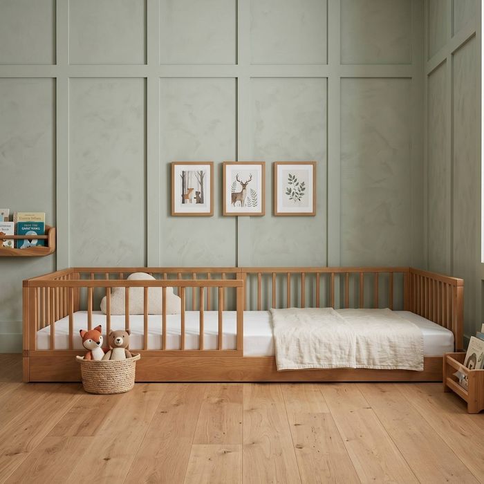 Cama Infantil Evolutiva Denver de Madeira Maciça - Avelã