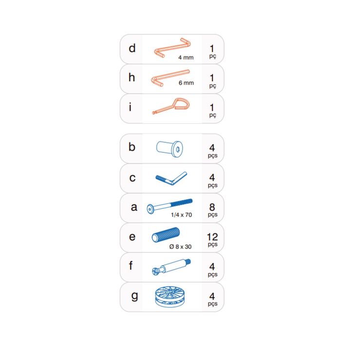 Kit Ferragem Berço Cama Larissa - Modelo 01