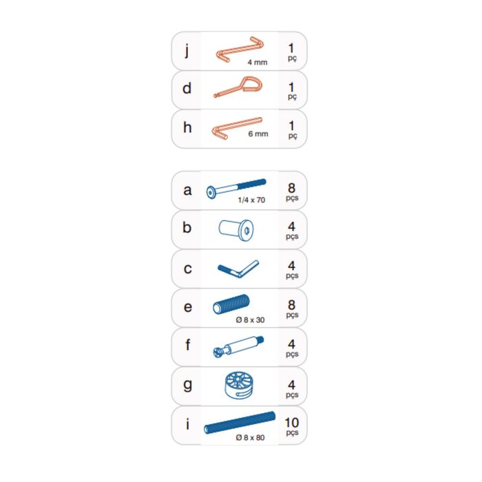 Kit Ferragem Berço Cama Capri