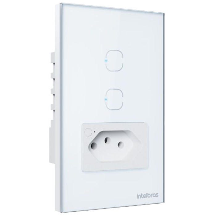 Tomada com Interruptor Inteligente Wi-Fi (2 tecla) - ETS 2002 BRANCO