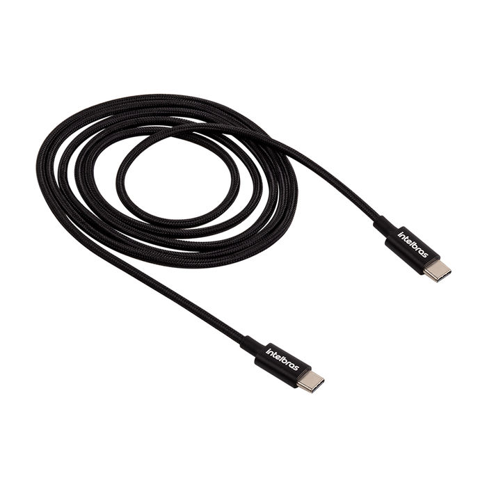 Cabo USB-C para USB-C em nylon Preto - EUCC 15NP