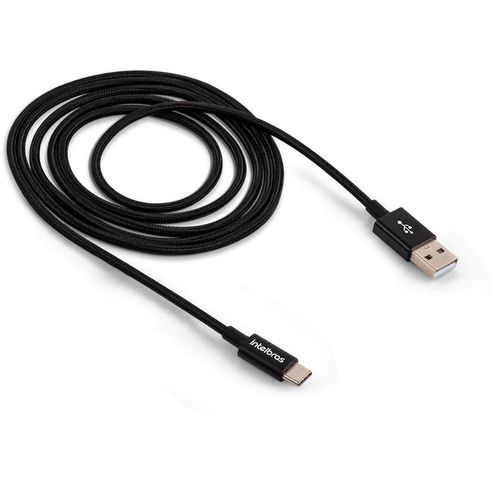Cabo USB para USB-C em nylon Preto - EUAC 15NP