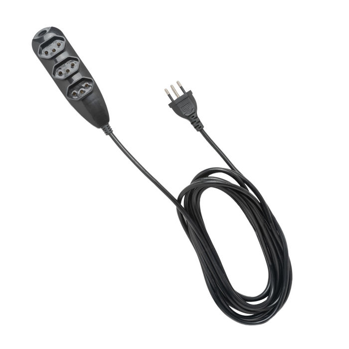 Extensão Elétrica 3 Tomadas 3 Pinos 10A 3M Preta - EXT 3003