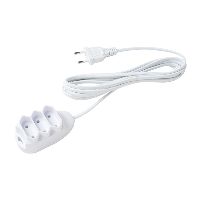 Extensão Elétrica 3 Tomadas 2 Pinos 10A 3M Branca - EXT 2003