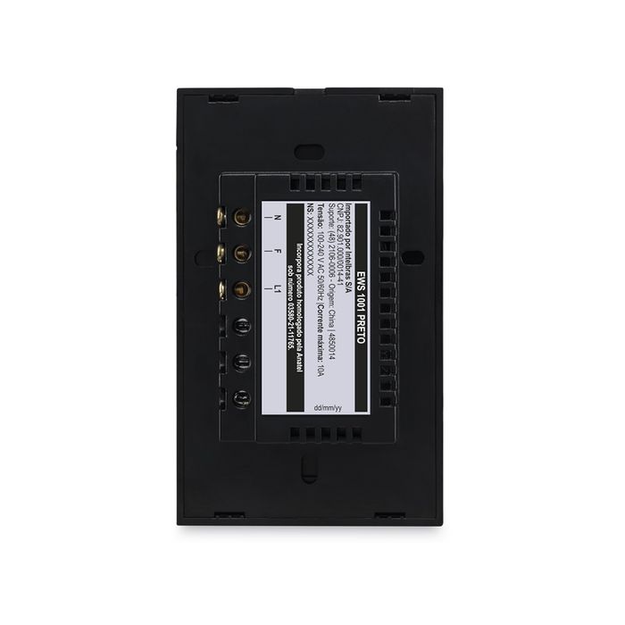Interruptor touch inteligente Wi-Fi - MIS 1001 Preto