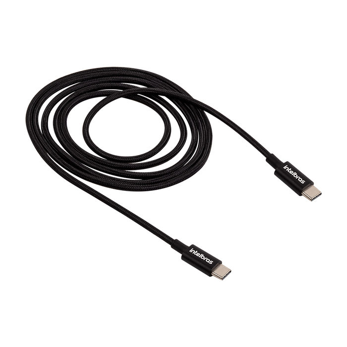 Cabo USB-C para USB-C em nylon Preto - EUCC 15NP