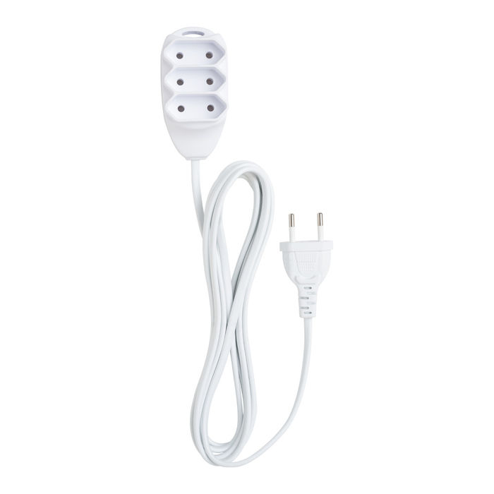 Extensão Elétrica 3 Tomadas 2 Pinos 10A 5M Branca - EXT 2005