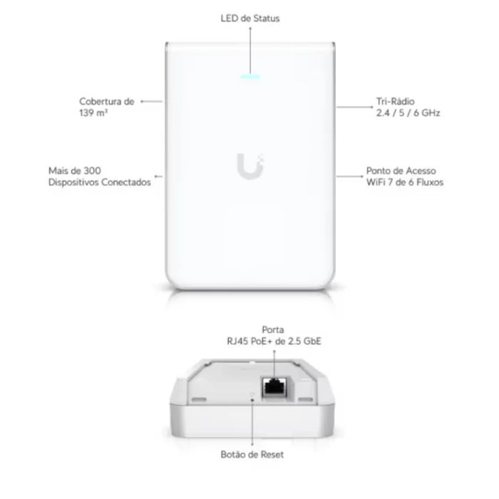 Access Point WiFi 7 - U7-PRO-WALL (Sem Fonte)