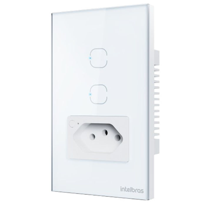 Tomada com Interruptor Inteligente Wi-Fi (2 tecla) - ETS 2002 BRANCO