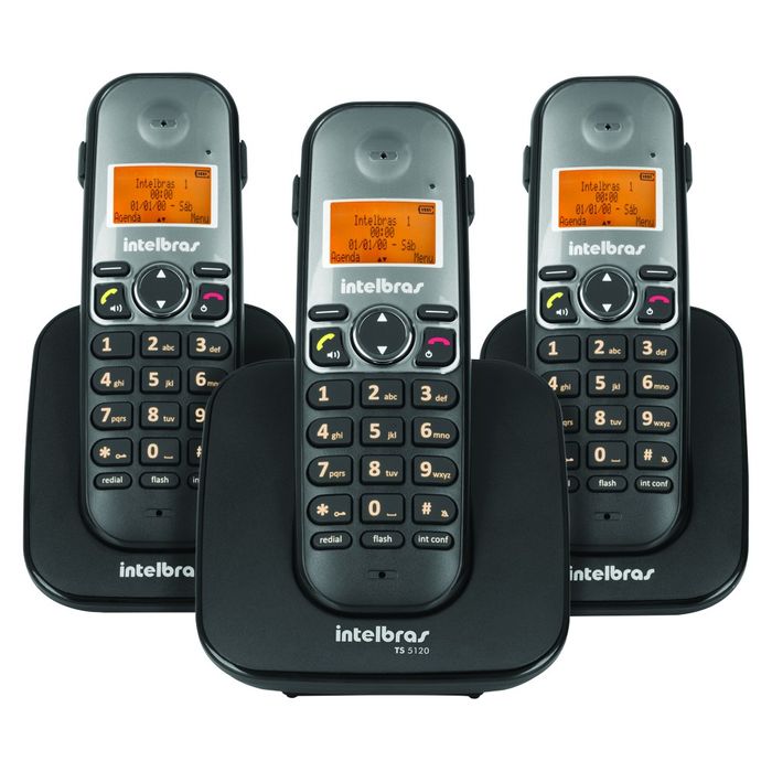 Telefone sem fio digital com 2 ramais adicionais - TS 5123