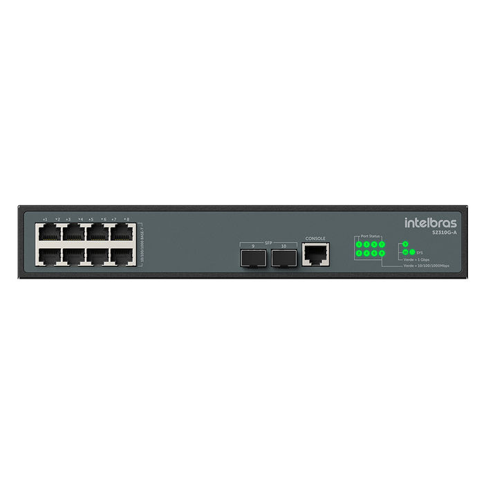 Switch Gerenciável 8 Portas Gigabit Ethernet com 2 Portas SFP - S2310G-A