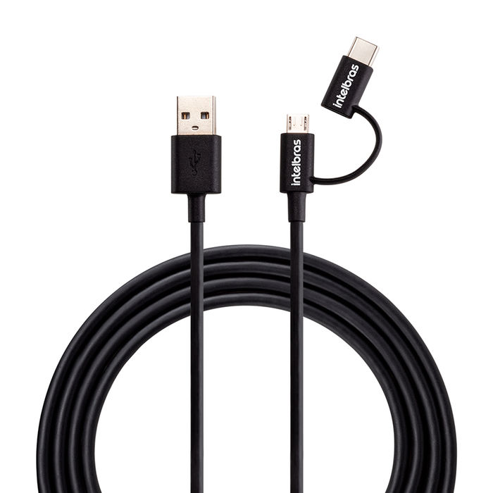 Cabo USB 2 em 1 micro USB + USB-C - EUABC 12PP