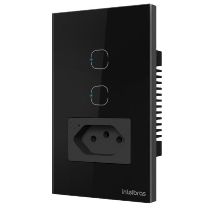 Tomada com Interruptor Inteligente Wi-Fi (2 tecla) - ETS 2002 PRETO